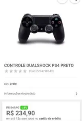 Controle Playstation 4 | R$ 235
