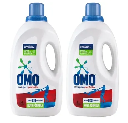 Kit Sabão Líquido Omo Lavagem Perfeita - 3L Cada 2 Unidades