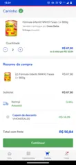 Duas latas Ninho Fases 1 800gr R$50,84[ClienteVIP]