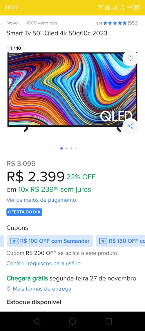 Imagem na descrição da promoção