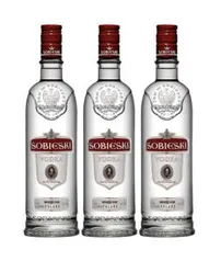 (PRIME) 3 Unidades Vodka Sobieski 1L