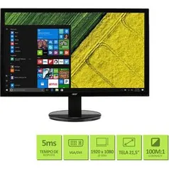 Monitor LED 21,5" Acer K222HQL Full HD - R$300