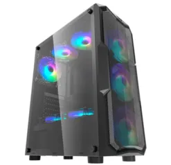 Gabinete Gamer Aigo DarkFlash Aquarius Mesh Lateral Acrilico Preto