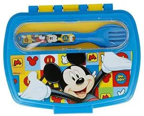 Lancheira com Talheres Disney Mickey - Lillo, Azul