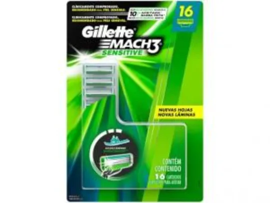 Carga Gillette Mach3 Sensitive - 16 Cargas R$70