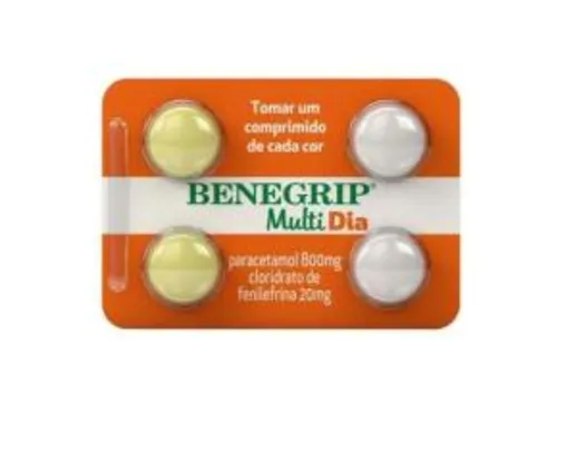 [Leve 2 pague 1] Antigripal Benegrip Multi Dia 4 Comprimidos | R$ 4
