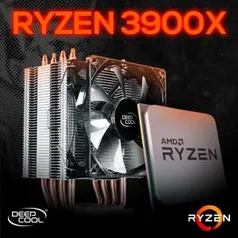 Kit Processador AMD Ryzen 9 3900x 3.8ghz (4.6ghz Turbo), 12-cores 24-threads, + DeepCool Gammaxx C40