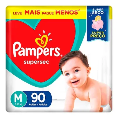 Fralda Pampers Supersec M - 180 Unidades