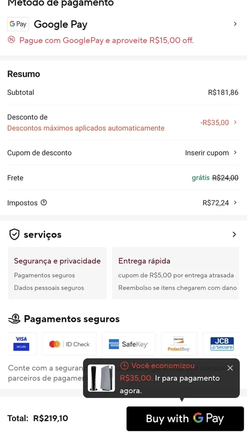 Imagem na descrição da promoção