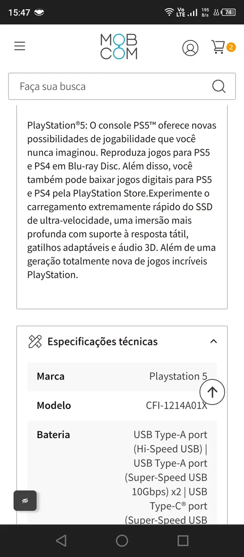 Imagem na descrição da promoção