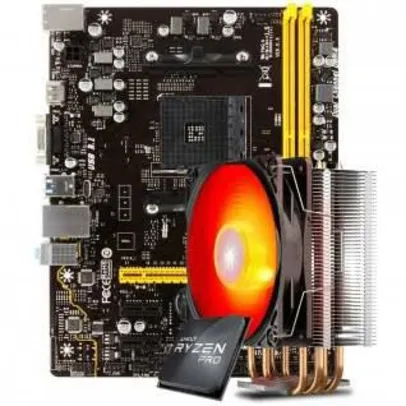 Kit Upgrade Placa Mãe Biostar A320MH + Processador AMD Ryzen 3 PRO + Cooler | R$ 1.149
