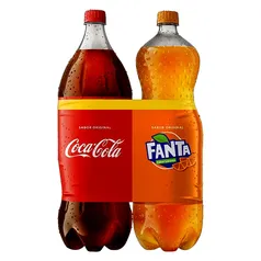 (REGIONAL) Kit Refrigerante Coca-Cola Original +  Fanta Laranja 2 L Cada (Levando 4 unidades)