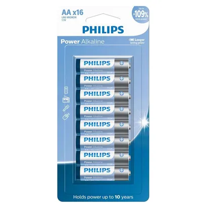 Pilha Alcalina Philips AA Pequena 16 Unidades