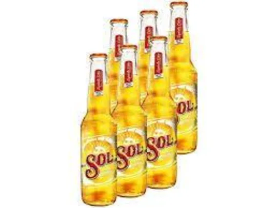 [Magalupay R$2] Cerveja Sol Premium Long Neck Pilsen 330ml - 6 unidades | R$23