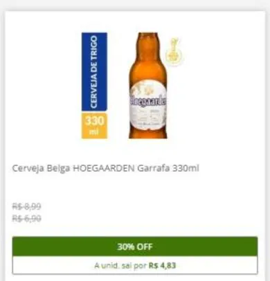 Cerveja Belga HOEGAARDEN Garrafa 330ml - R$ 4,83
