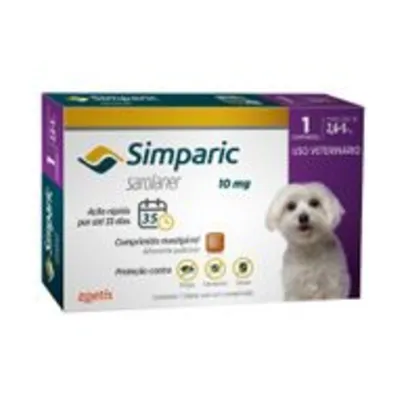 Antipulgas Simparic 10mg Para Cães 2,6 a 5kg