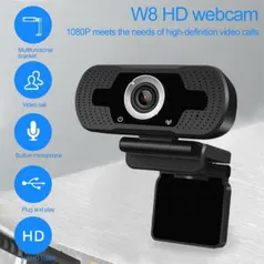 Webcam HD 1080P W8 - Com Microfone | R$ 62