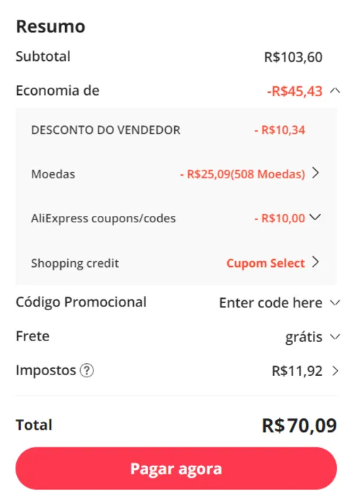 Imagem na descrição da promoção