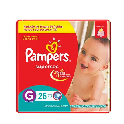 Foto do produto Fralda Pampers Supersec - G - 26 Unidades