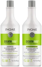 Inoar Kit shampoo e condicionador CicatriFios Plástica Capilar 1L, Inoar