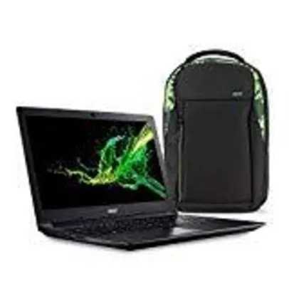 Kit Notebook Acer Aspire 3 AMD Ryzen 3 2200U Dual Core Memória RAM 4 GB, HD 1 TB, Radeon Vega 3, Tela15.6” HD + Mochila Green
