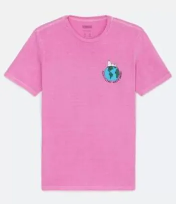 Camiseta com Estampa Snoopy Rosa | R$30