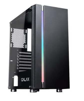  Gabinete Gamer Galax Quasar RGB, Mid Tower, Vidro Temperado, Black, Sem Fonte, Sem Fan, GX600