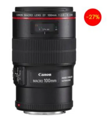 Lente Canon EF 100mm f/2.8L Macro IS USM R$3499