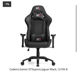 CADEIRA GAMER DT3SPORTS JAGUAR BLACK | R$1300