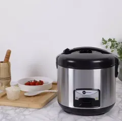 (Ame SC 22,49$) Panela de Arroz Elétrica 5L Preto + Inox Fun Kitchen