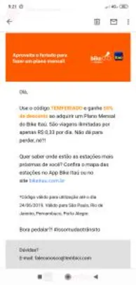 (SP RJ REC POA) 50% OFF no  plano mensal da Bike Itaú | Pelando