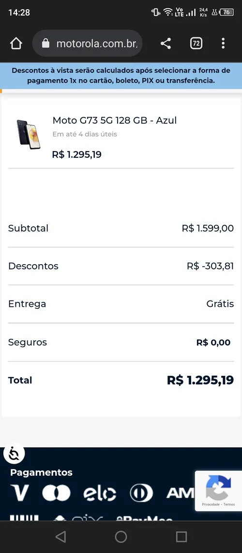 Imagem na descrição da promoção