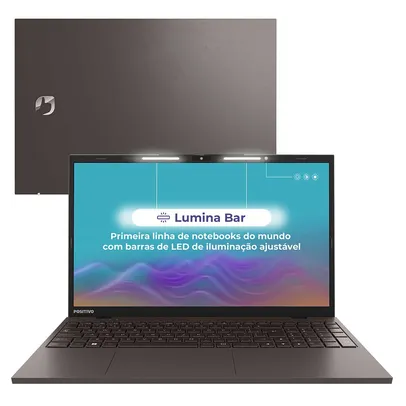 Notebook Positivo Vision I15 Lumina Bar I516512AI-15 Intel CORE I5 16GB 512 GB SSD Tela 15.6 Polegadas Linux Cinza