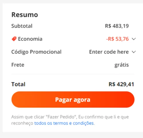 Imagem na descrição da promoção