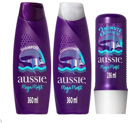 Shampoo e Condicionador Aussie Mega Moist Óleo de