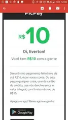 (usuários selecionados) cashback de 10 reais para qualquer uso no picpay