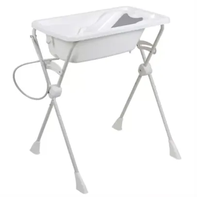 Banheira Infantil Burigotto, Kit Banho com Suporte e Redutor de Assento, Branco