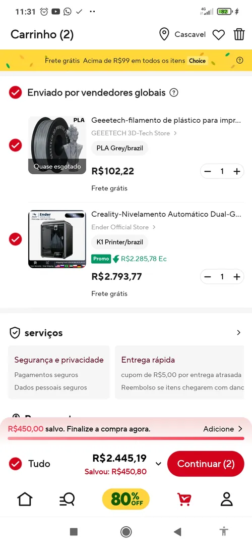 Imagem na descrição da promoção