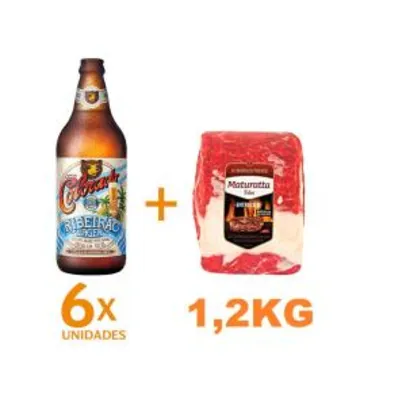 Kit 6 Cervejas Colorado Ribeirão Lager 600ml + Entrecote Filé Costela Bovino Maturatta Friboi 1,2kg | R$64