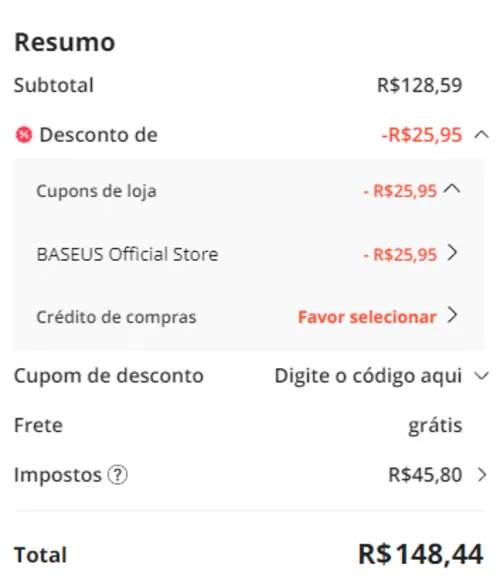 Imagem na descrição da promoção