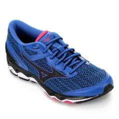 Tenis Mizuno Wave Hawk 2 Feminino - Azul e Rosa R$190