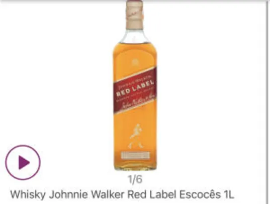 Whisky Johnnie Walker Red Label Escocês 1L | R$80