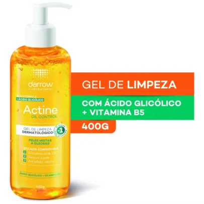 Darrow Gel De Limpeza Facial Actine Oil Control Antioleosidade Com Ácido Glicólico E Vitamina B5 400G