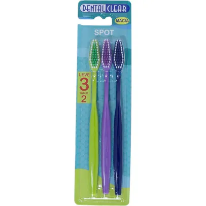 Escova Dental Clear Macia Spot (sortido) Leve 3 Pague 2