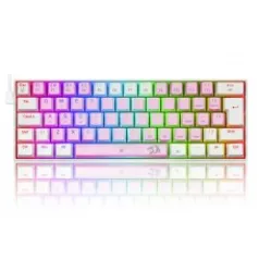 Teclado Mecânico Gamer Redragon Dragonborn, RGB, Switch Blue, ABNT2, Pink/White, K630PW-RGB (PT-BLUE)