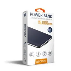 Carregador Portátil Geonav 15000Mah Preto - R$105,51