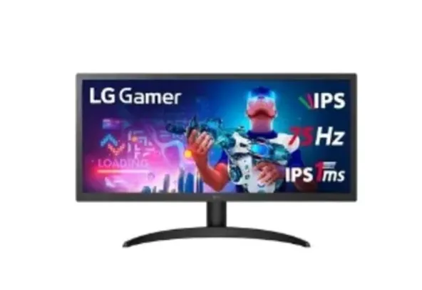 Monitor Gamer LG 26" Ultra Wide, 75Hz, Full HD, 1ms, IPS, HDMI, FreeSync Premium, HDR 10, 99% sRGB, VESA - 26WQ500