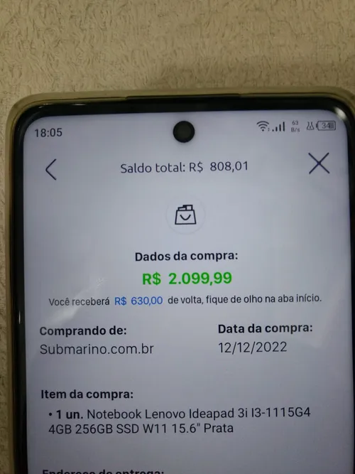 Imagem na descrição da promoção