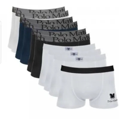 Kit Cueca Boxer de Cotton Polo Match II - 10 Unidades - Adulto - R$80