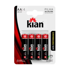 Pilha Alcalina AA - Blister C/4 Kian